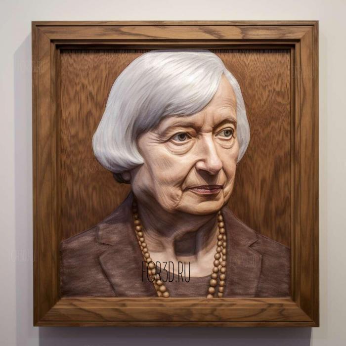 Janet Yellen 4 stl model for CNC